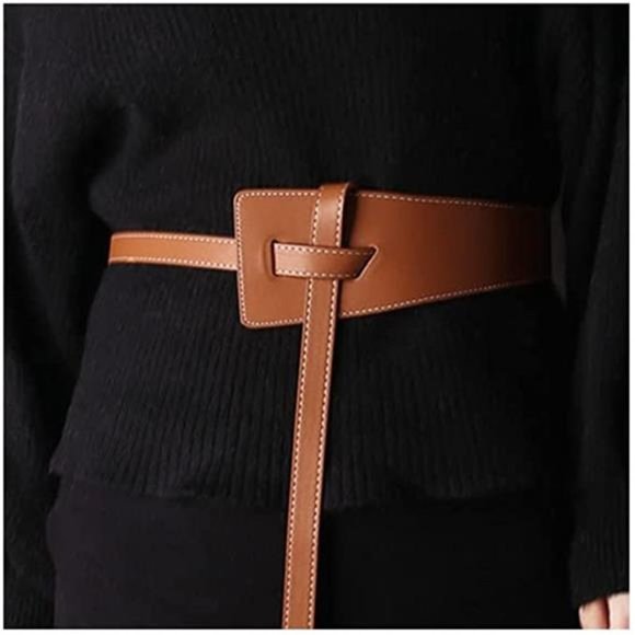 FGSS Fashion PU Leather Belts Tie a Knot Waist Belt (Fit waist size 25\